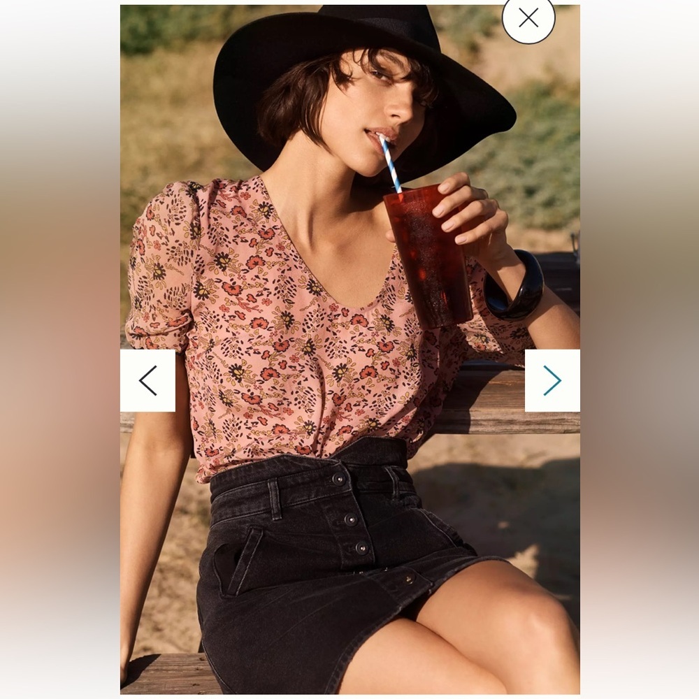 PILCRO FOR ANTHROPOLOGIE BUTTON FRONT HIGH WAISTED MINI SKIRT WASHED BLACK DENIM - Picture 4 of 14